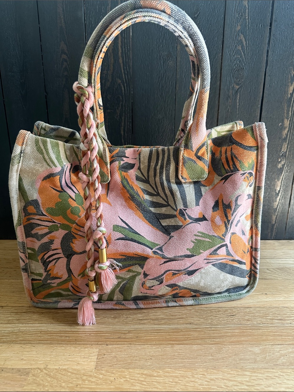 🌸 Vince Camuto Canvas Tropical "Orla" Bag